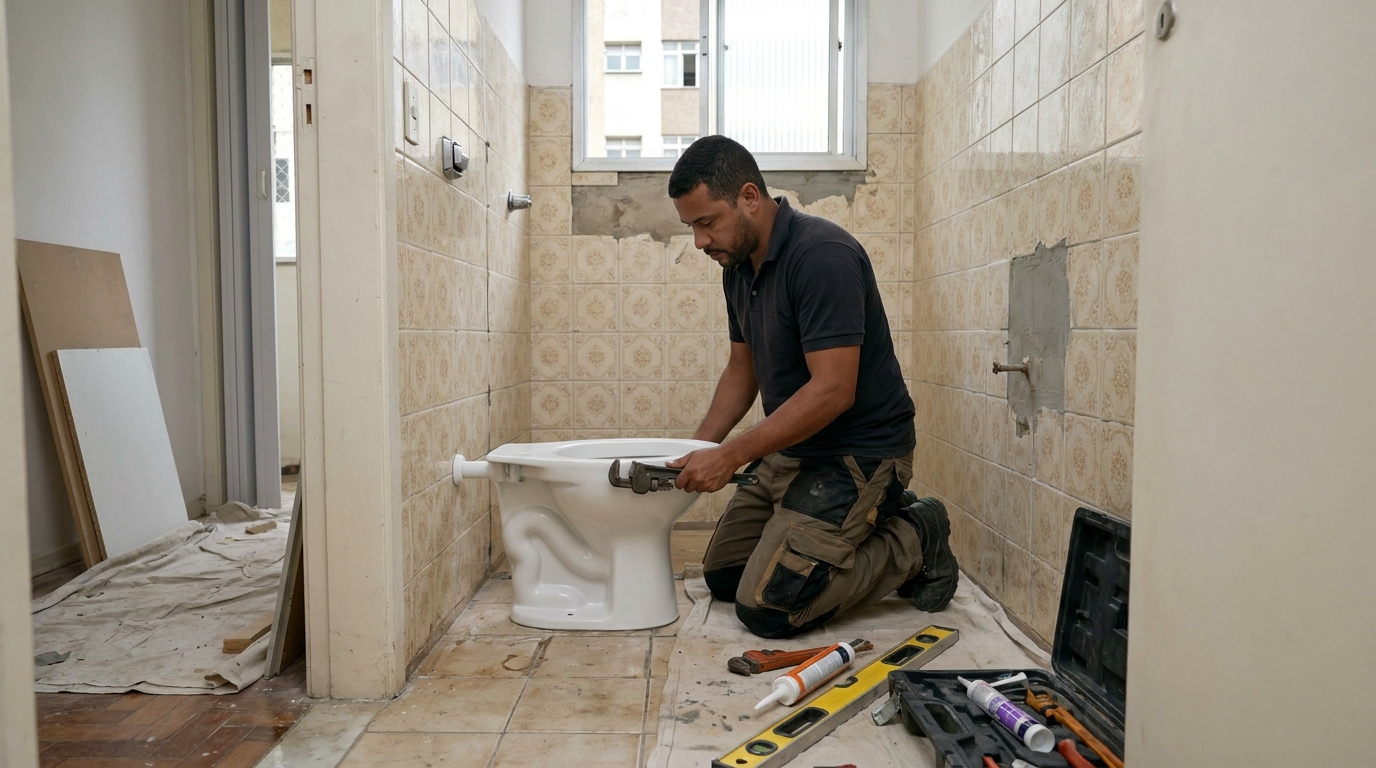 Instalação de vaso sanitário profissional em Porto Alegre‑RS